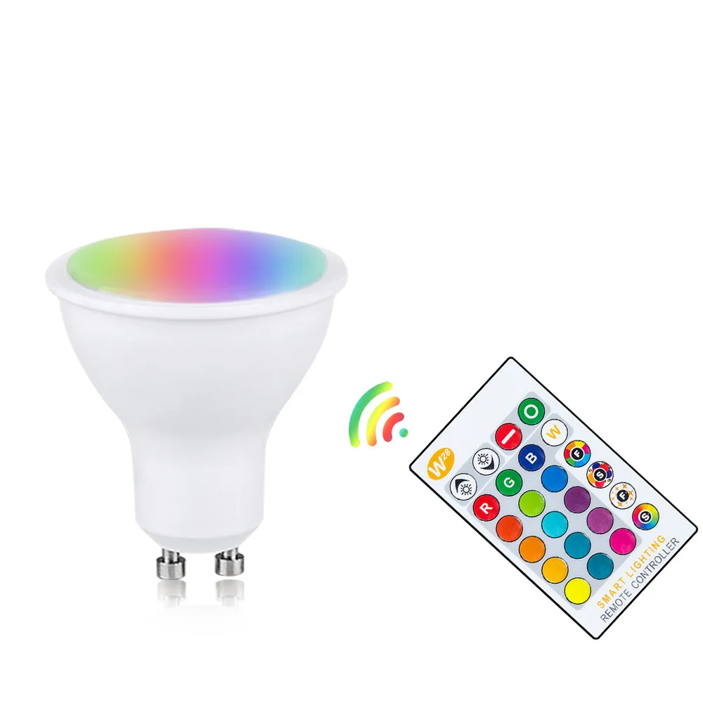 Лампа GU10 RGB лампа E27 B22 глобус свет 10 Вт 15 Вт 20 Вт широкое напряжение RGB точечный светильник RGBW свет