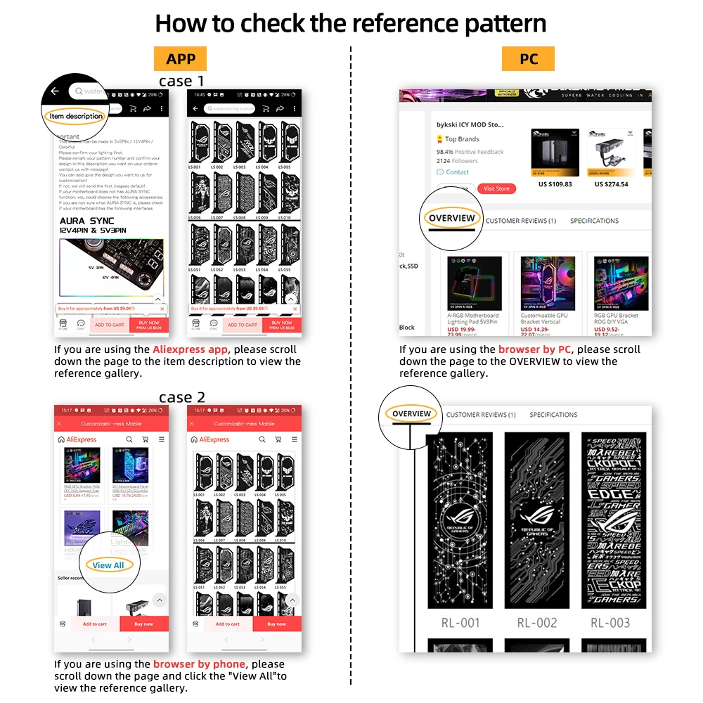 VGA Bracket ROG Faith Mirror White GPU Support Customizable Video Card Holder Helios SYNC Water Cooler Custom PC MOD Gamers (art.: 3a39a5a8c7c) - 3a39a5a8c7c
