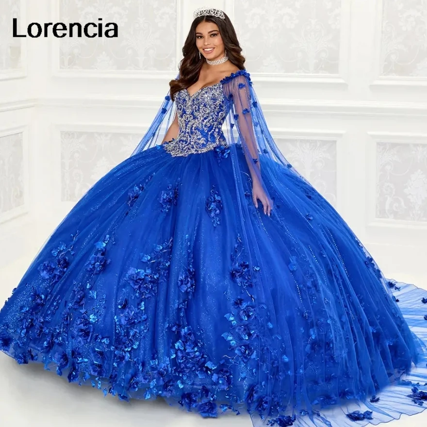 Изумрудно-зеленое платье Quinceanera по индивидуальному заказу с 3D цветами и аппликацией из бисера с накидкой, бальное платье Sweet 16, Vestidos De 15 Años YQD706 (art.: 3920c4f156124) - 3920c4f156124
