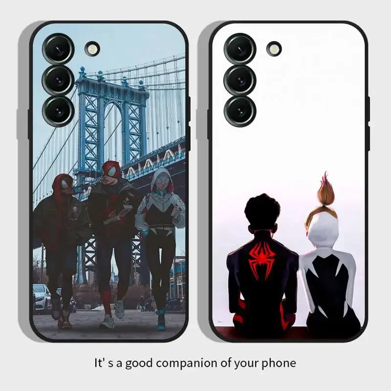 Чехол для телефона S-Spider-verse с аниме для Samsung Galaxy S 23 22 21 20 10 e 9 8 7, зеркальный ультралегкий черный мягкий силиконовый чехол