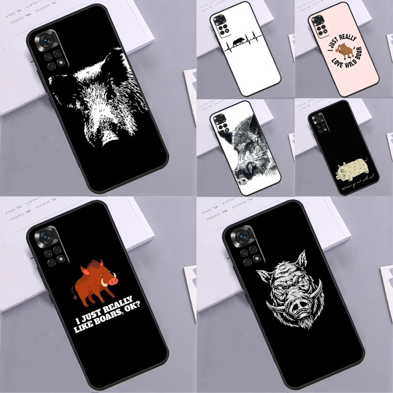 Милый дикий кабан, забавный мультяшный чехол для Xiaomi Redmi Note 13 14 Pro 9 10 11 12 Pro 10S 11S 12S Redmi 13C 10C 12C 14C Coque