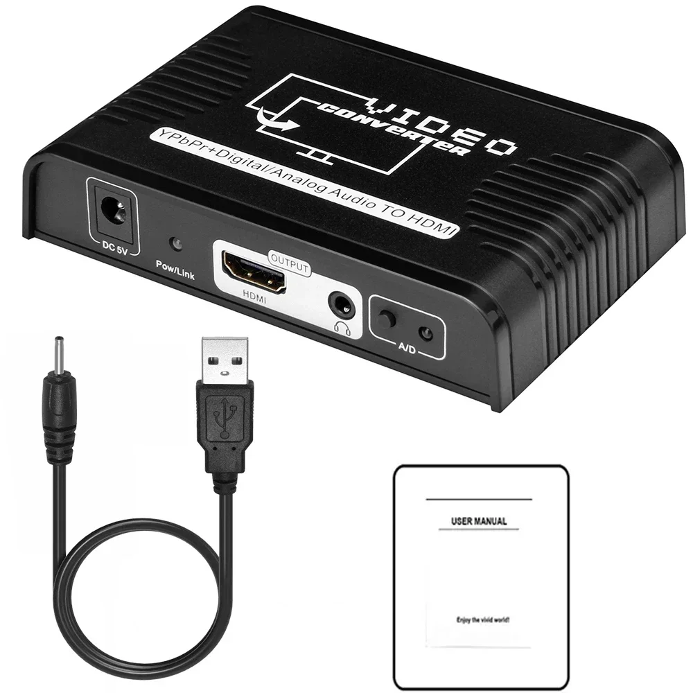 5 компонентов RCA Ypbpr в HDMI-совместимый преобразователь, адаптер видео в HDMI-совместимый видео-аудио конвертер для PS2