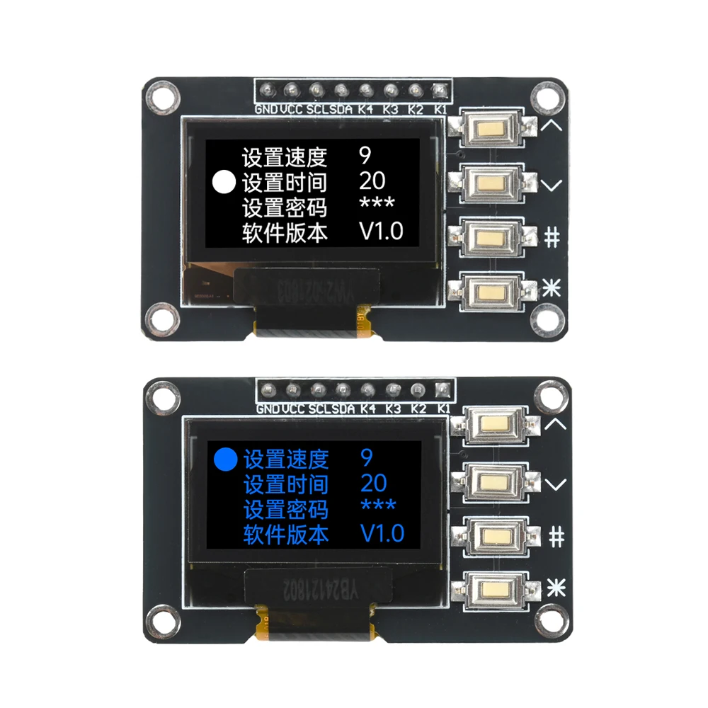 0,96-дюймовый OLED-дисплей белого/синего цвета 128*64 SSD1306/SSD1315 Драйвер с матричной клавиатурой 4x4 IIC для Arduino