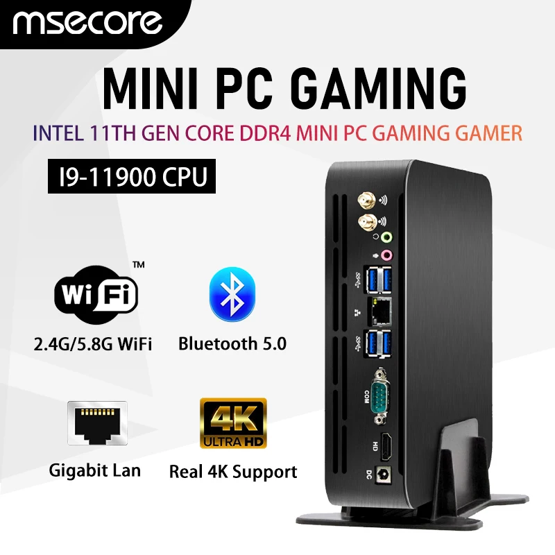 MSECORE Intel 11-го поколения core i9 11900 DDR4 Мини ПК Windows 11 настольный компьютер игровой ПК Linux неттоп HTPC HDMI WiFi Bluetooth 4K