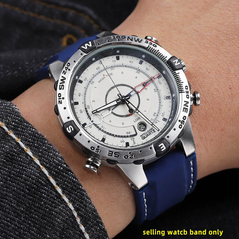 Фото Ремешок резиновый выпуклый 24*16 мм для часов TIMEX дыхательный T2N721 T2N720 TW2T76500 TW2T76300 №5
