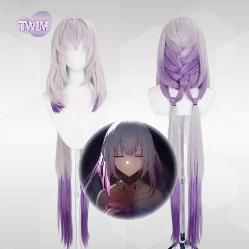Игра Honkai Star Rail Castorice Аниме Косплей Парик 100 см Фиолетовый Парик Длинных Волос Выпускной Фиолетовый Для Хэллоуина Аксессуар Костюм