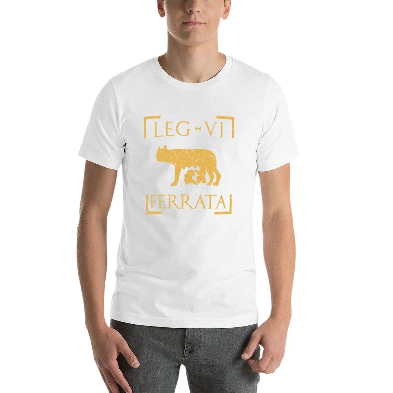 Фото Футболка Legio VI Ferrata Lupa Romana Roman Legion, футболки для мужчин, забавная мужская футболка с рисунком, футболка из плотного хлопка №4