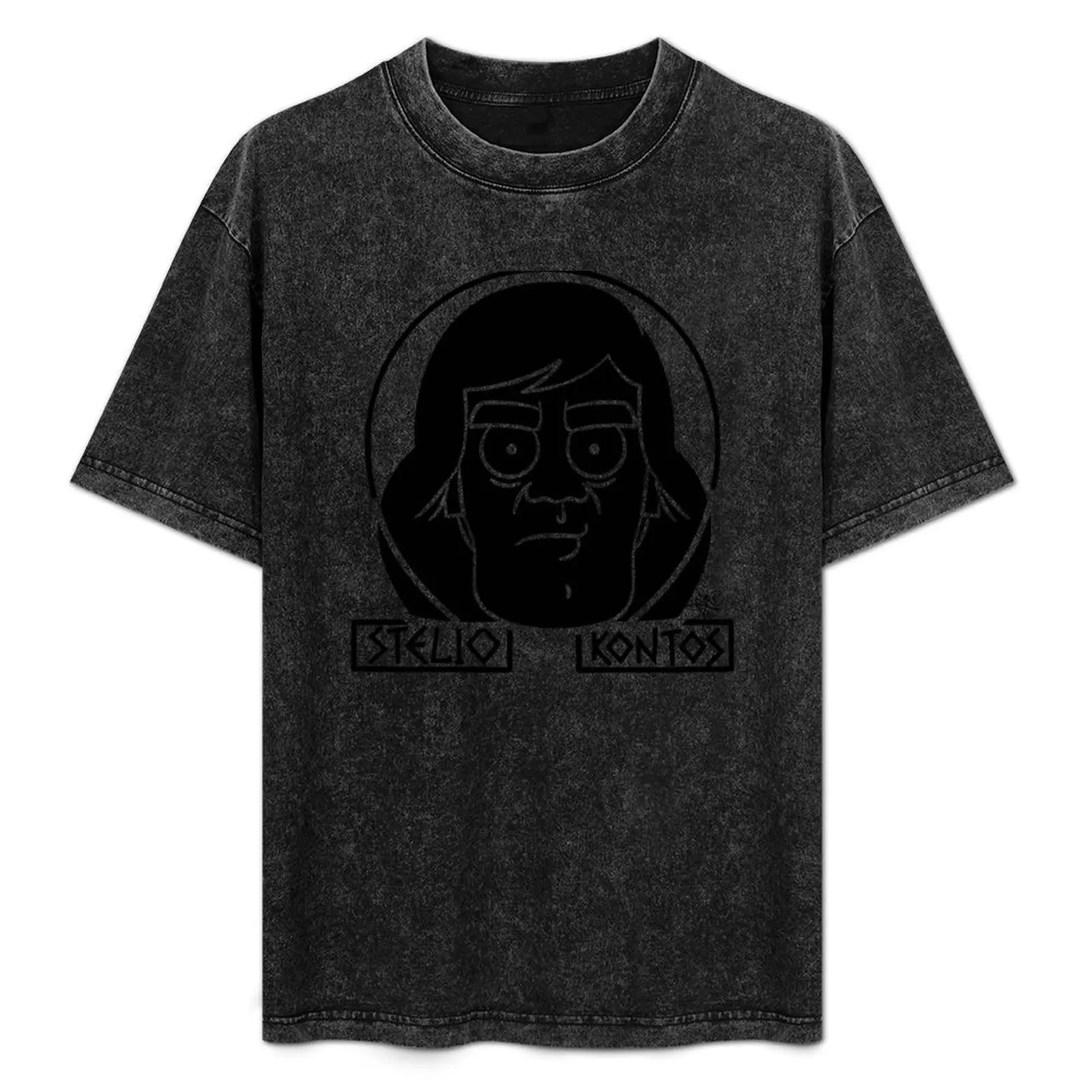 Stelio Kontos (blk) by Tai's Tees Футболка черные мужские футболки в тяжелом весе