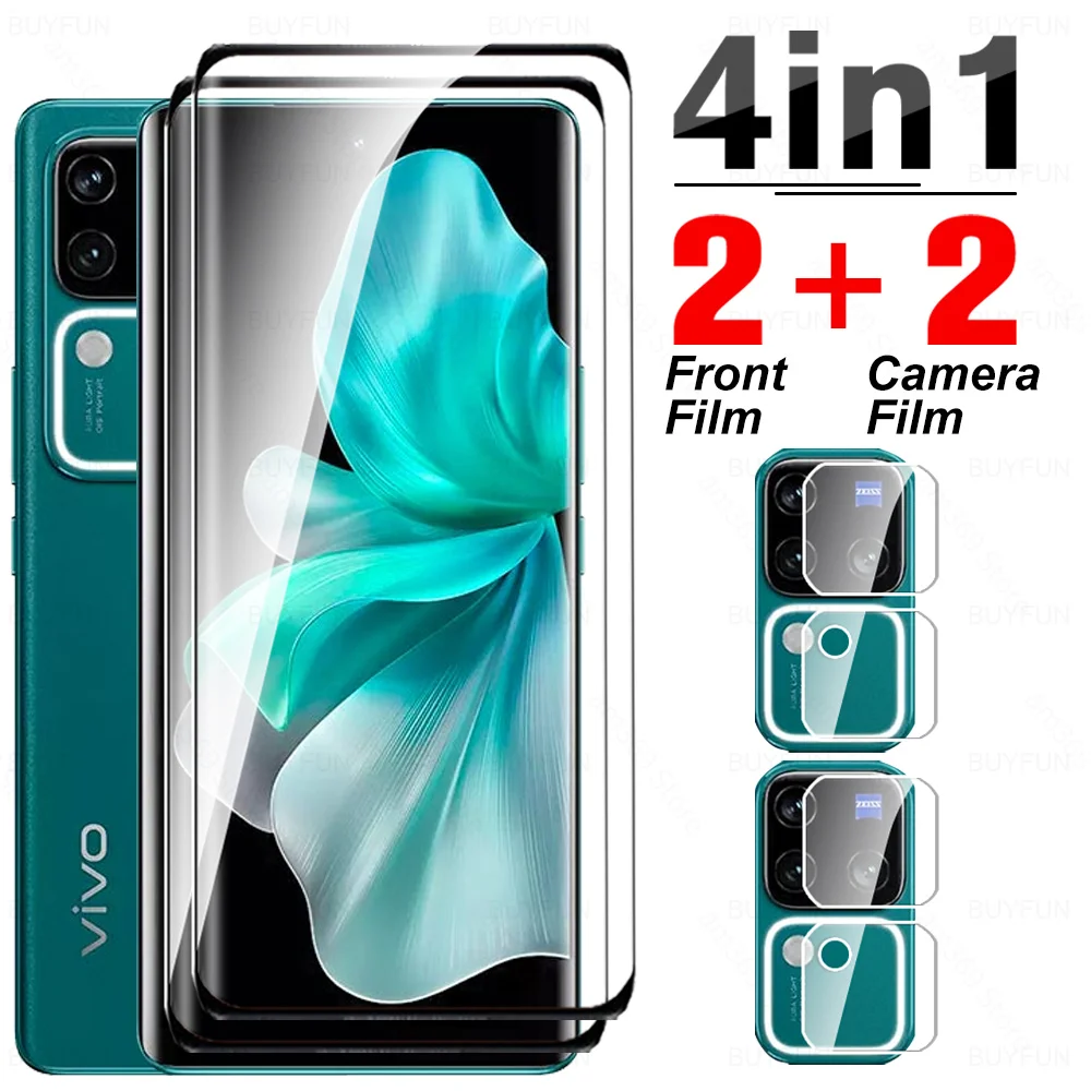 4 в 1 изогнутое Защитное стекло для Vivo V30 Pro 5G закаленное стекло VivoV30 Vovi V30Pro V 30 VivoV30Pro 6,78 ''защита для экрана объектива