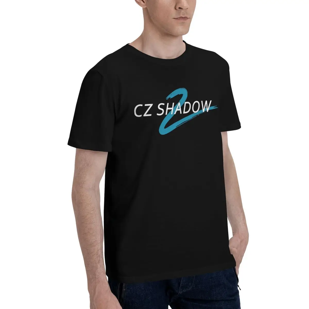 Фото CZ 75 Shadow 2 100% хлопок, повседневные дышащие удобные летние новые подарки и футболки, мужская одежда №2