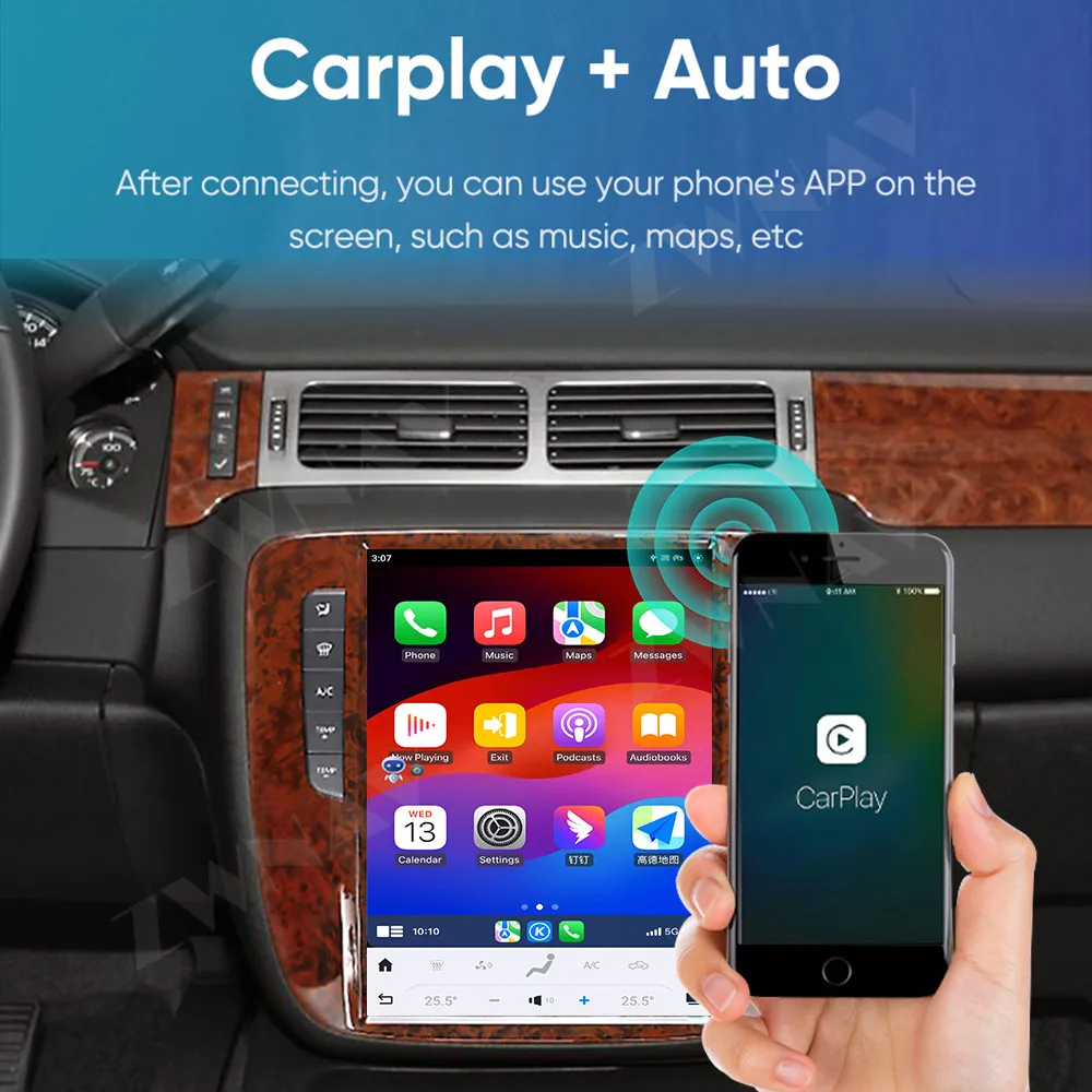 Фото Автомобильный GPS-навигатор Android для GMC Yukon/Chevrolet Suburban Tahoe 2007-2013, автомобильное радио, мультимедиа, GPS-навигатор, плеер Carplay №4