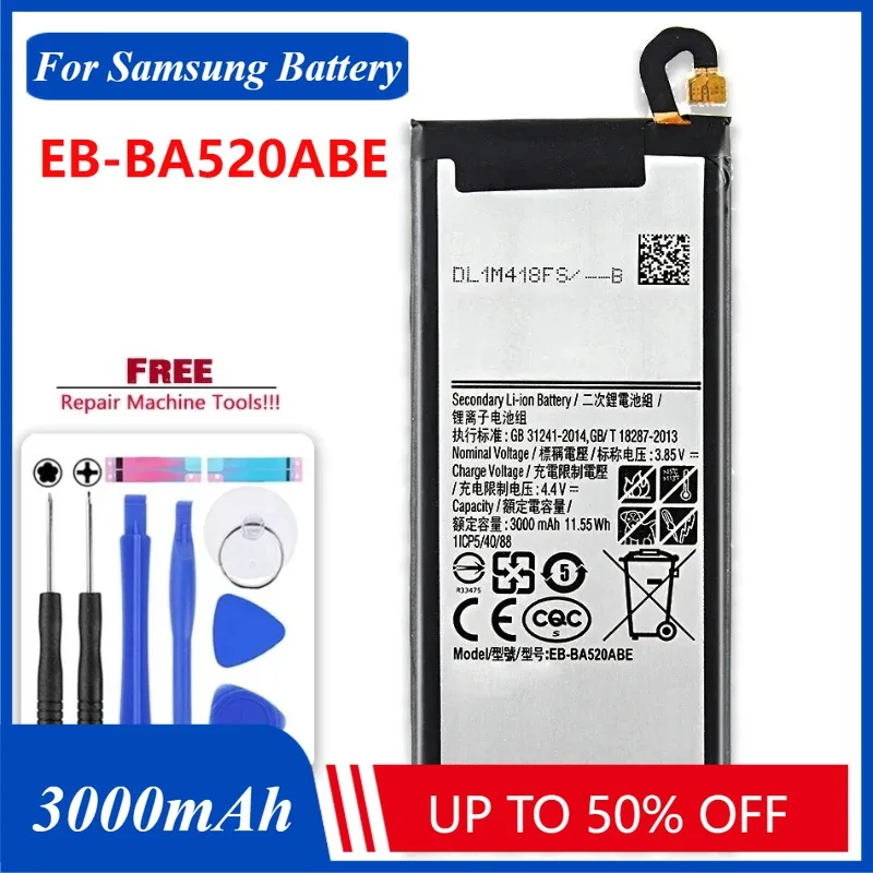 Фото 3000 мАч EB-BA520ABE для Samsung Galaxy A5 (2017 г.) A520 A520F A510 SM-A510F A500 Аккумуляторы для мобильных телефонов №2