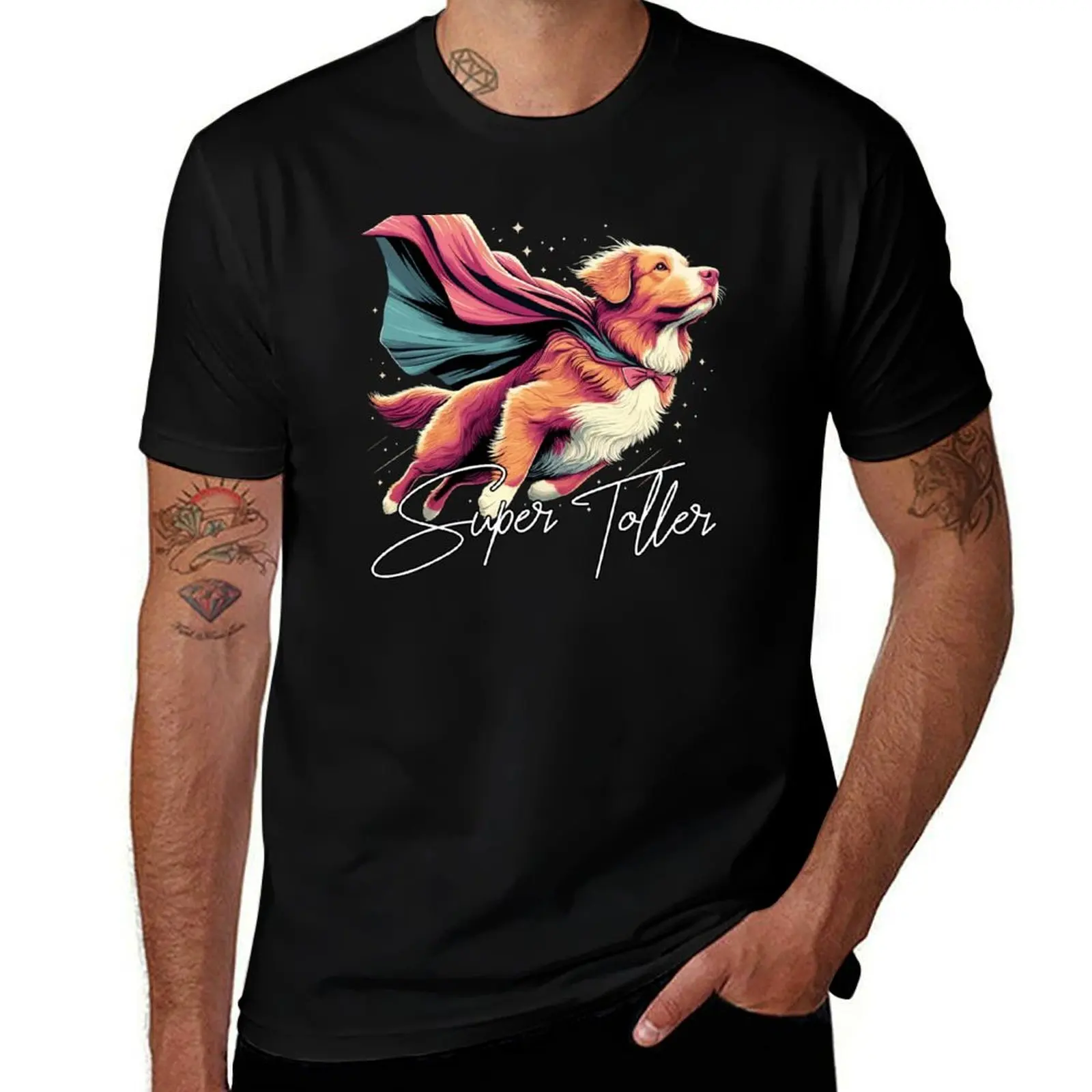 Футболка Super Dog Nova Scotia Duck Tolling Retriever, футбольная футболка, футболка большого размера, мужская футболка в стиле аниме