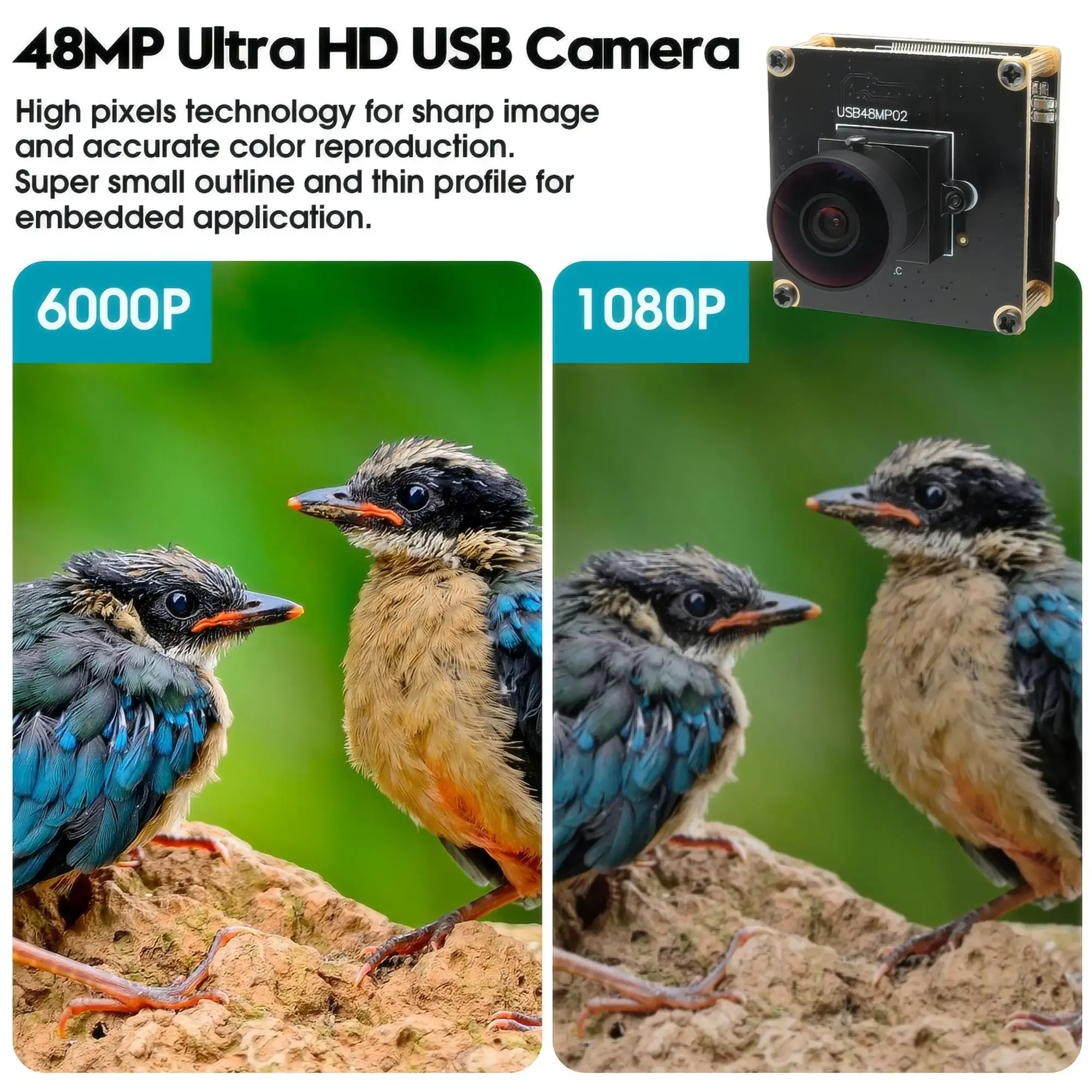 Фото ELP 48MP широкоугольная USB-камера Moudle 4K 30 кадров в секунду USB-камера ПК Веб-камера с объективом «рыбий глаз» 170 градусов для машинного зрения №2