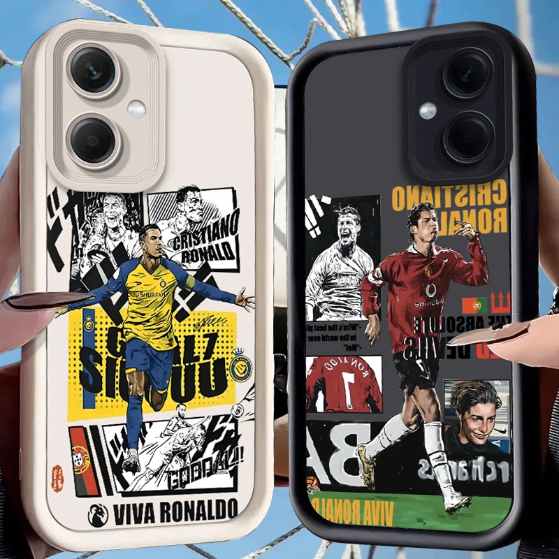 Чехол CR7 для Xiaomi Redmi Note 14 13 12 Turbo 11S 4G 11 10 Pro Plus 9 14C 13C 12C 9C A2 A1 Мягкая жидкая силиконовая задняя крышка Funda