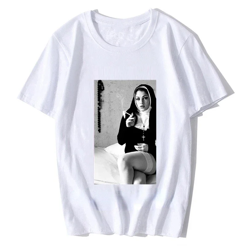 2025 новая модель мужской одежды Smoke Nun Cross The Happiness Is Have My Man Футболка Nonne Vintage Женская футболка Топы Ropa Homb (art.: 3920d1e29f1fc) - 3920d1e29f1fc