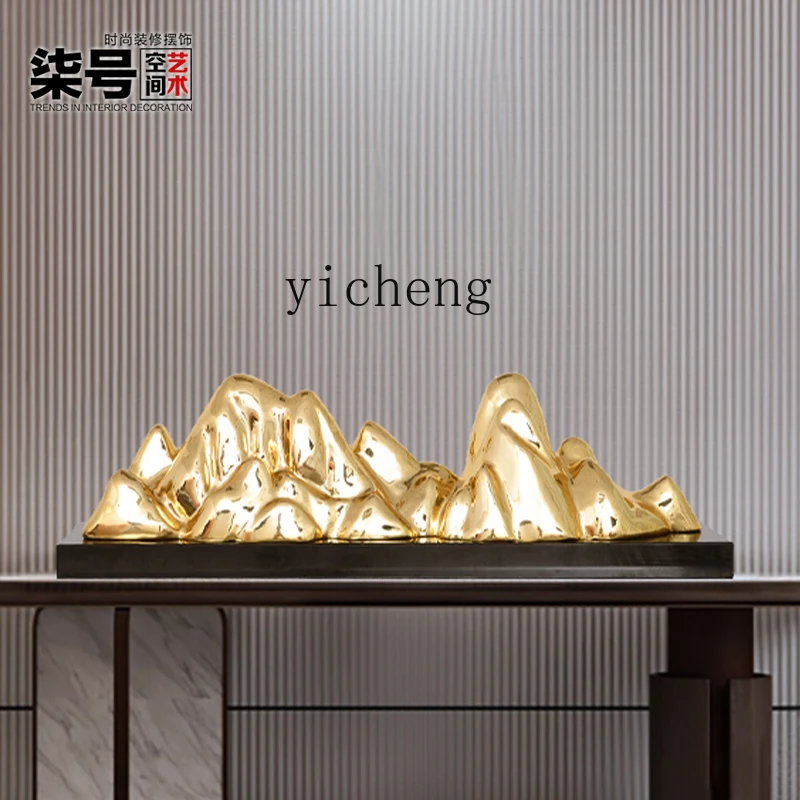 Фото ZC офисное украшение Lucky Jinshan Yinshan, украшение для вестибюля отеля, гальваническая скульптура, украшение №2