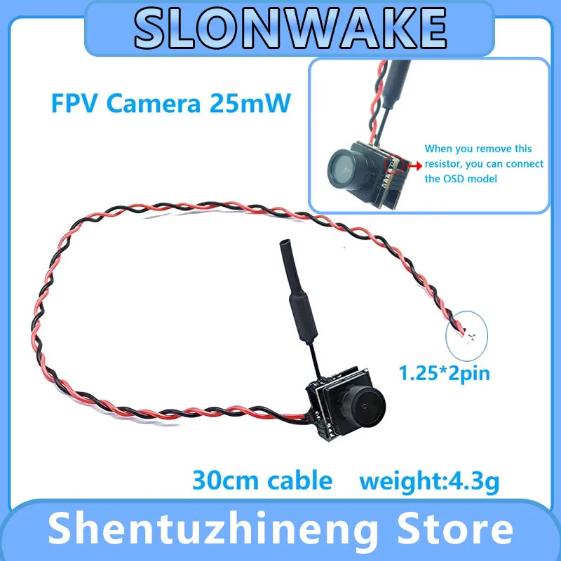 EWRF mini VTX 5,8G 48CH 25 МВт FPV передатчик + 600TVL 120 градусов AIO FPV камера со соединительным кабелем 30 см для гоночного дрона RC FPV