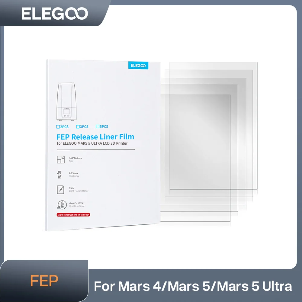 Фото ELEGOO 5 шт. пленка FEP для 3D-принтера MARS 5 и MARS 5 Ultra LCD №3