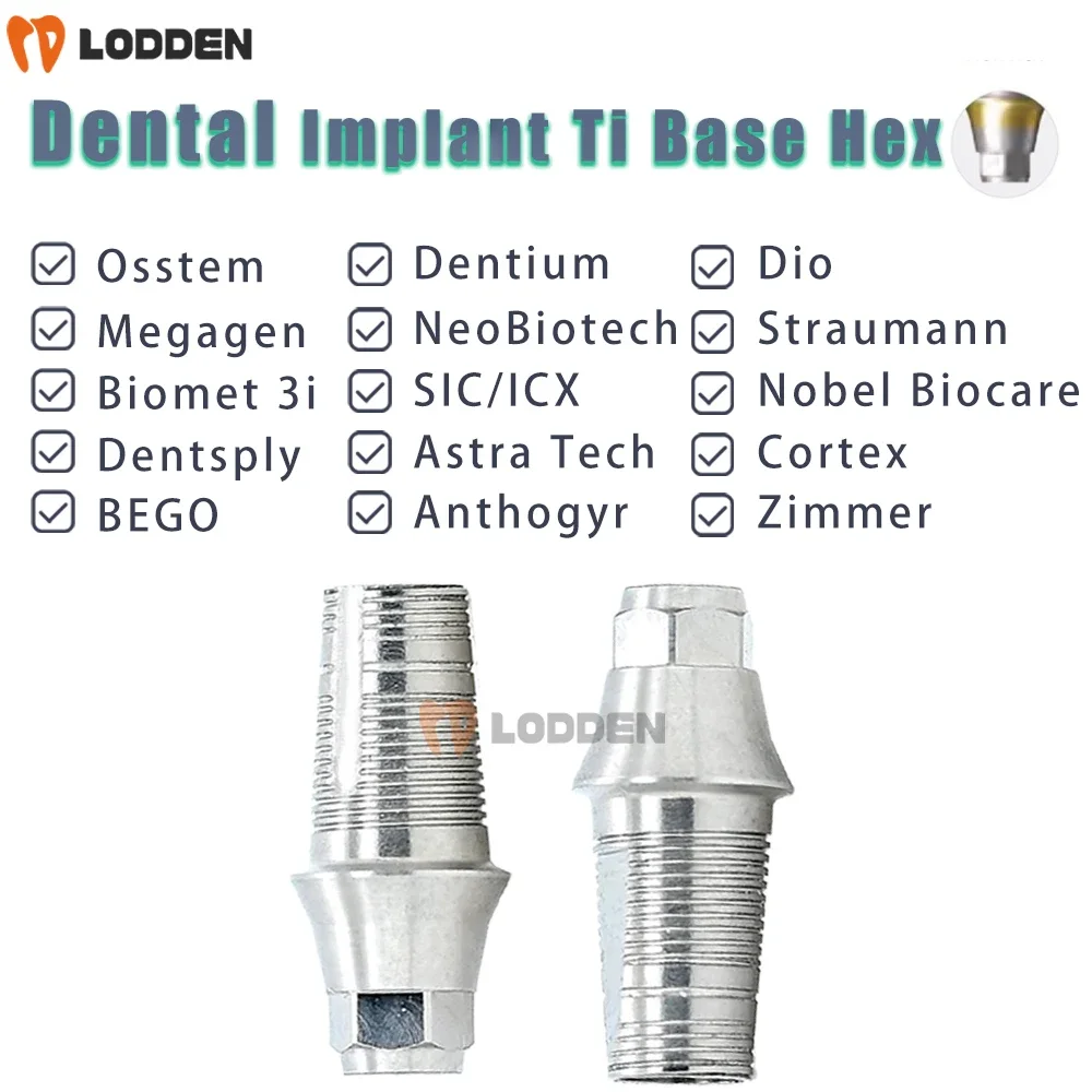 Стоматологическая Ti Base Hex Osstem/Dentium/DIO/Megagen/NeoBiotech/Straumann/Nobel Biocar/Zimmer/Biomet3i Имплантат Титановый сплав