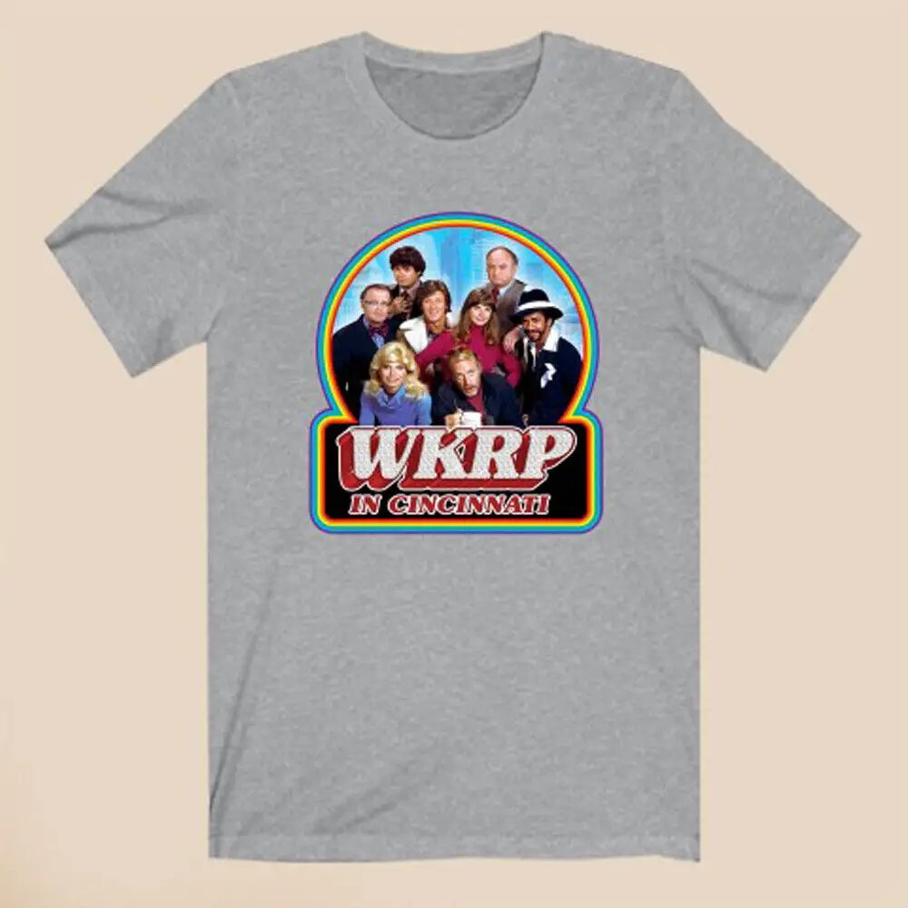 Мужская серая футболка WKRP In Cincinnati в стиле ретро, размер S-5XL