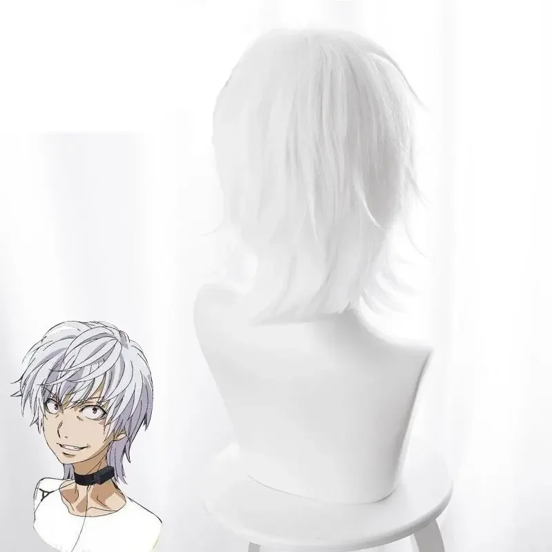 Фото Toaru Majutsu No Index Accelerator Косплей Парик для мужчин и мальчиков 30 см Короткий прямой парик аниме Термостойкие синтетические волосы Белый №3