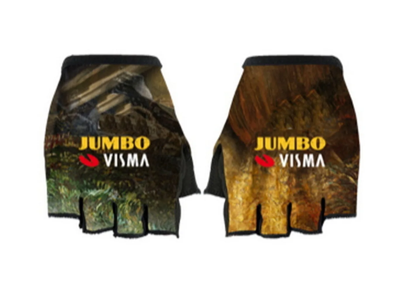 Фото 2023 JUMBO VISMA команда одна пара спортивных полупальцевых велосипедных Джерси перчатки MTB дорожный горный велосипед Гелевые перчатки №5