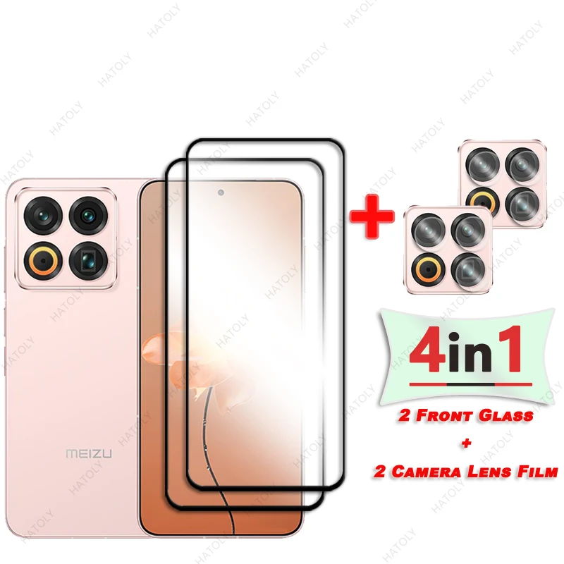 Стеклянная защитная пленка для Meizu 22 5G для Meizu 22, защитная пленка с черным краем, защитная пленка для объектива камеры, закаленное стекло Meizu 22,