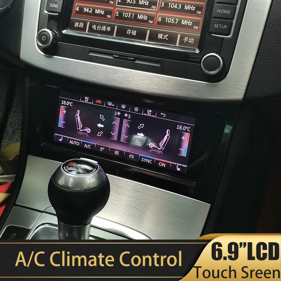 Для VW Golf 6 7 Tiguan Passat B7 B8 CC вариант кондиционера цифровой обогреватель кондиционера панель сенсорный экран 6,9 дюйма