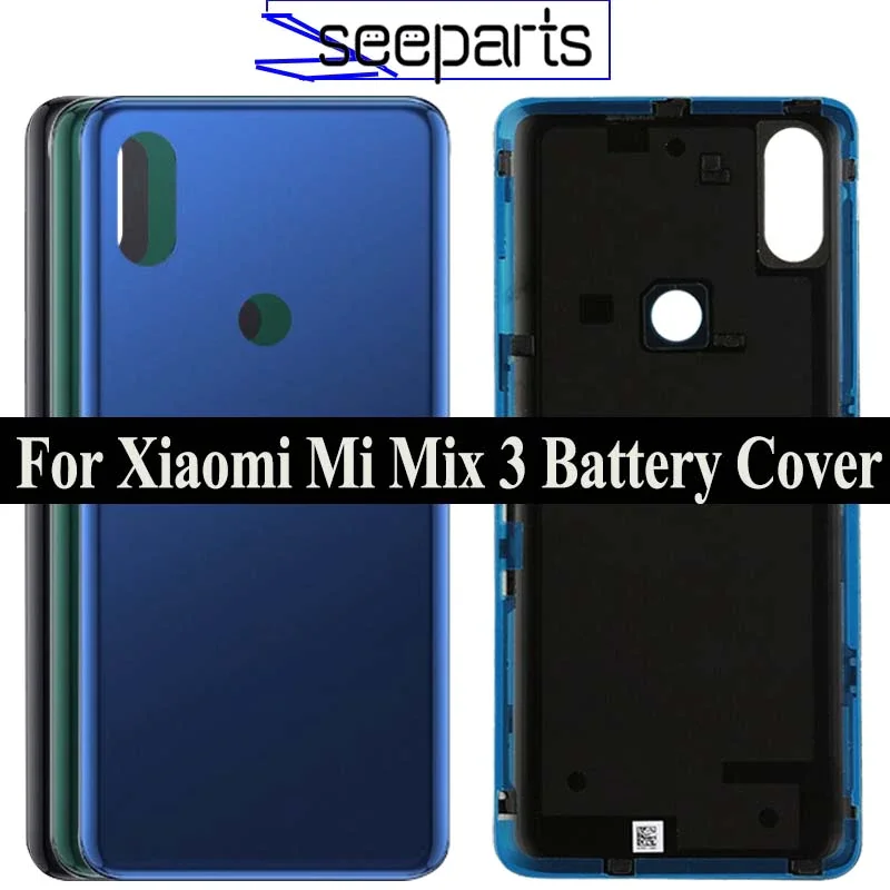 Задняя крышка батарейного отсека для Xiaomi Mi Mix 3, корпус, панель, запасные части для Xiaomi Mi Mix 3, Крышка батарейного отсека