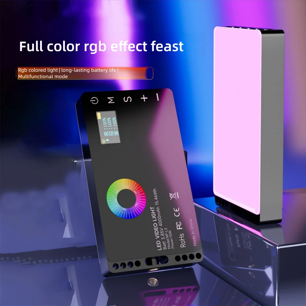 MATEMACH L3 Светодиодная заполняющая лампа для камеры 10 Вт RGB CCT 3000-6500K Видеолампа с портативным экраном для смартфона, селфи и LiveTK