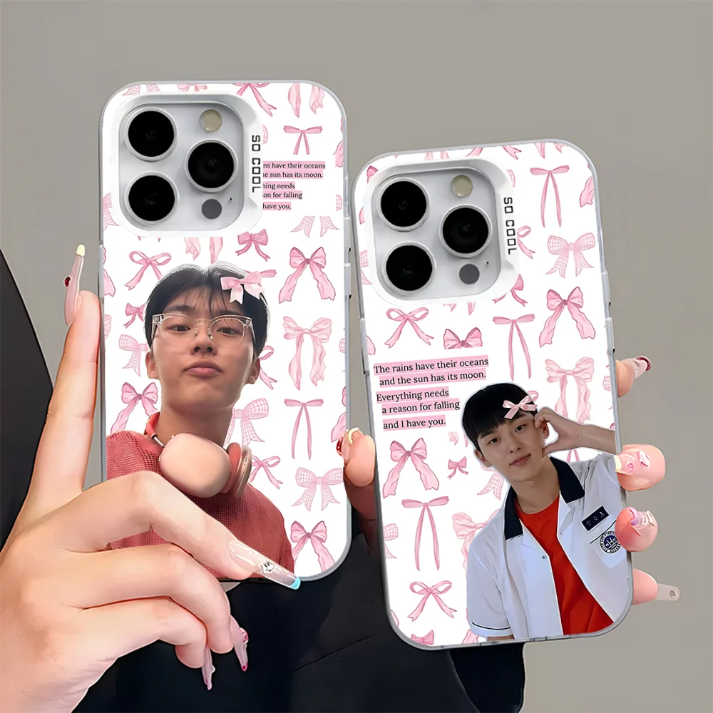 Чехол для телефона Hyun-Wook Stephen Ahn Su-ho для iPhone 16,15,14,13,12,11, Pro, Max, Plus, Mini, XS, SE, серо-серебристый матовый бампер с защитой от падения