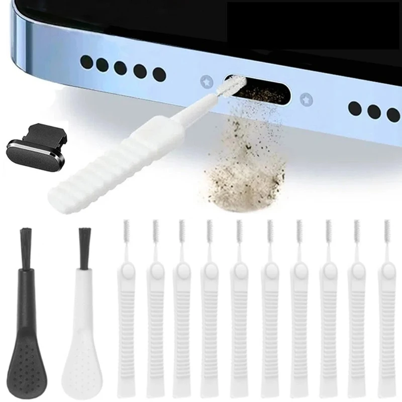 Фото Розетка от пыли для iPhone 14, 13, 12 Pro Max, iPad, комплект для очистки портов Airpods, набор инструментов для очистки экрана клавиатуры компьютера №1