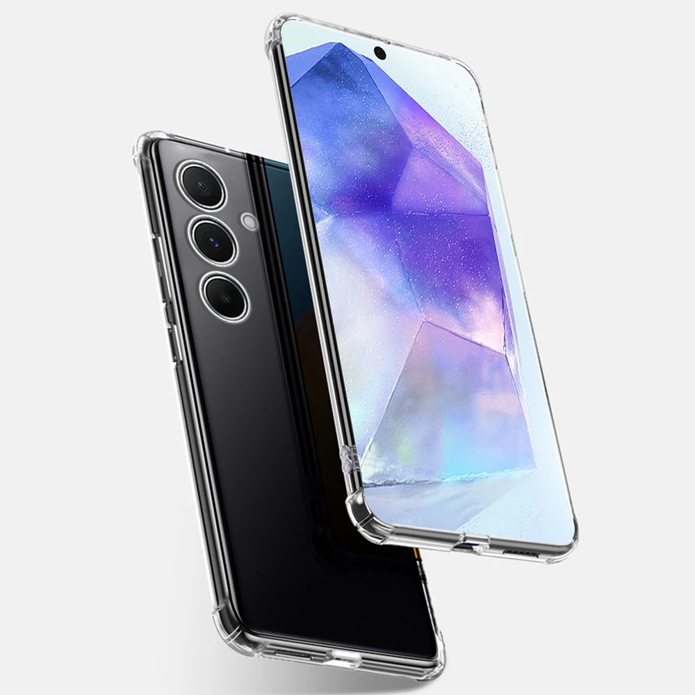 Фото Прозрачный чехол для телефона Samsung Galaxy A55 5G противоударный защитный чехол Samsong Sumsung A 55 55A SamsungA55 Мягкий противоударный чехол №2