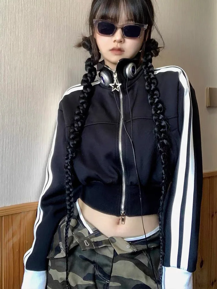 Y2K Jaket Harajuku Толстовка с капюшоном на молнии в Корейском стиле
