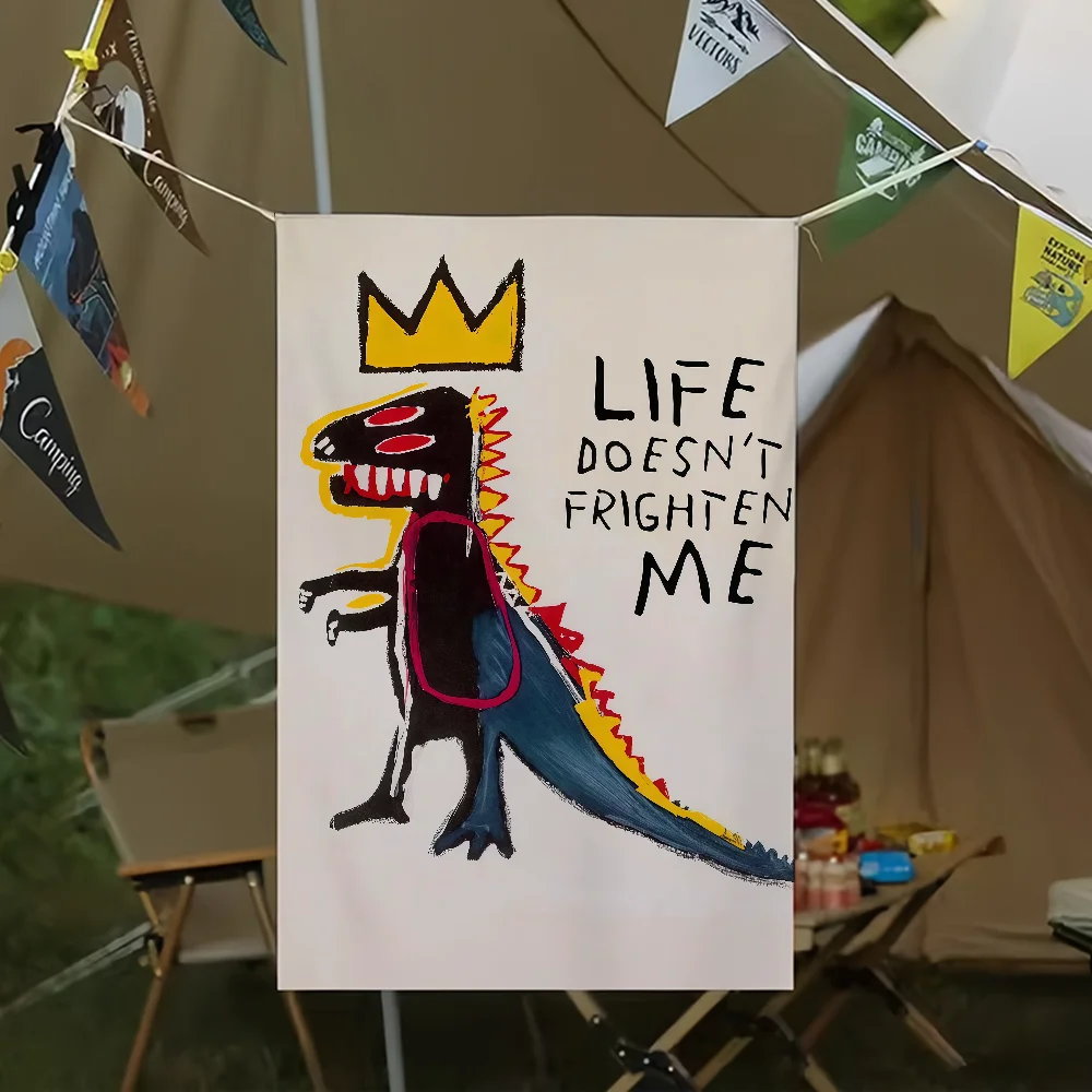 Художественный флаг J-JeanS M-Michel B-Basquiat для гостиной, домашний декор в общежитии, художественный домашний декор для вечеринки, пикника, баннер