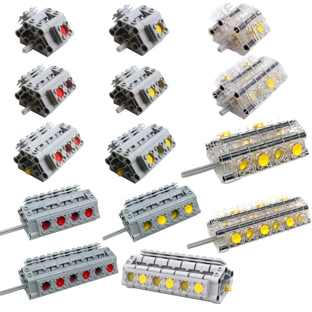 Конструктор MOC V2 V4 V6 V8 V12 V14, креативные технические запчасти, конструктор с цилиндром двигателя, кирпичи, модель автомобиля, «сделай сам», развивающие игрушки
