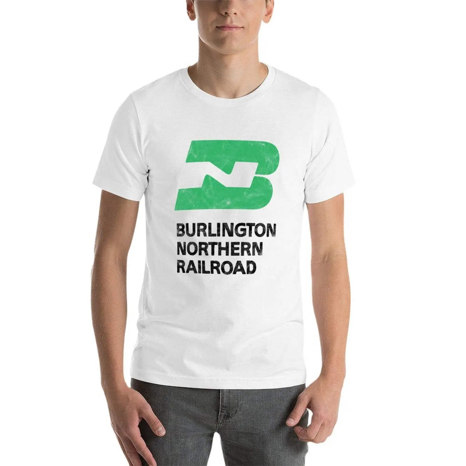 Фото Футболка Burlington Northern Railroad, хлопковые футболки, мужские футболки из 100% хлопка, мягкая футболка №4