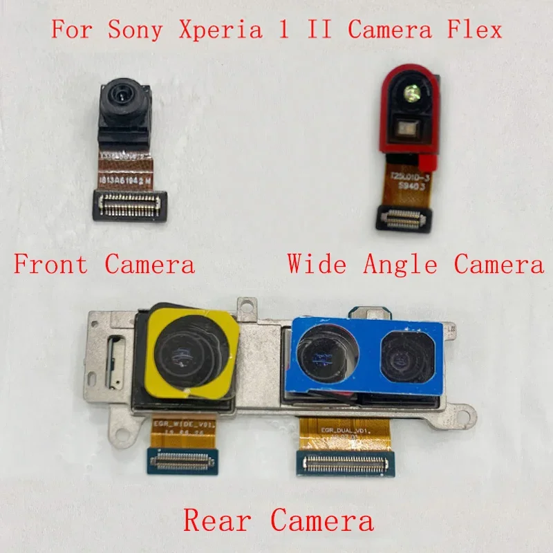Гибкий кабель задней основной передней камеры для Sony Xperia 1 II, задняя большая маленькая широкоугольная камера, гибкая замена