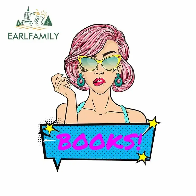EARLFAMILY 13 см x 10,7 см книги красота женщина пик автомобильные наклейки летние мультяшные наклейки на окна холодильник индивидуальные аксессуары