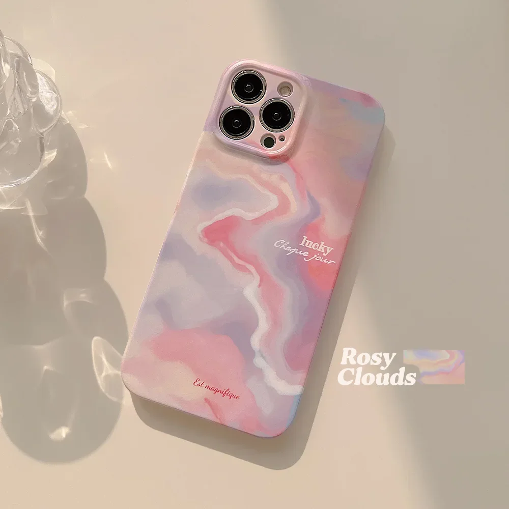 Художественный чехол для телефона с розовой волной для IPhone 16 15 14 13 12 11 Pro Mini XS Max 8 7 Plus X SE 2020 XR, противоударный чехол