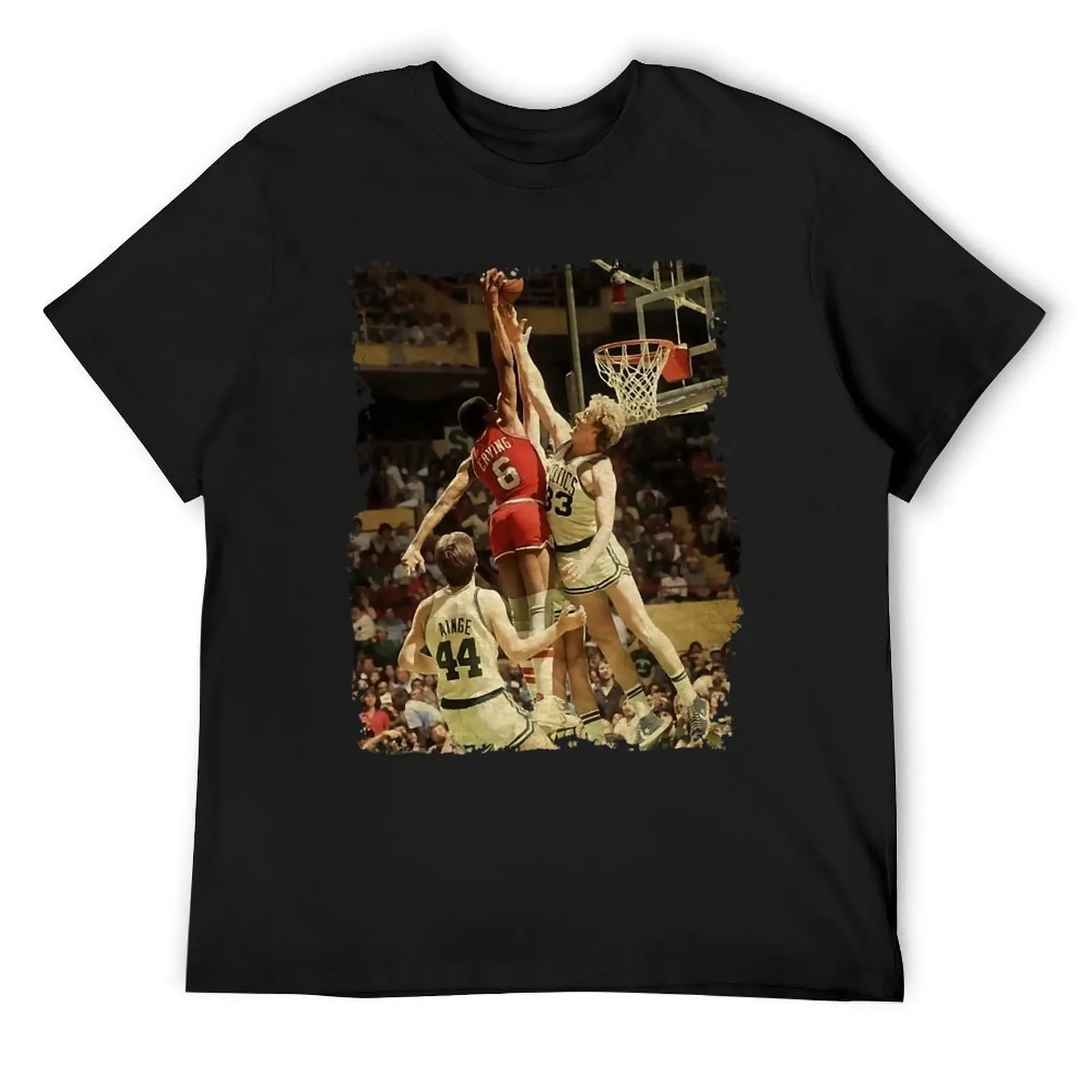Футболка Larry Sport Bird vs Julius Erving, синяя арховая посадка, подарки для парня, роскошная мужская одежда