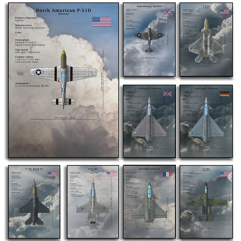 Warplanes F-22A Raptor FA 18C Hornet плакат с принтом на холсте художественные фотографии для дома для гостиной спальни Настенный декор безрамная живопись