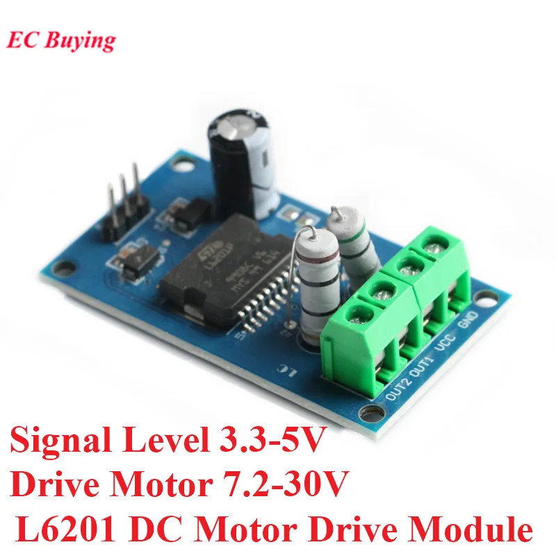 L6201 Модуль привода Однокристальный микрокомпьютер DC3.3-5V Плата управления двигателем PWM Ширина импульса Регулировка скорости Биполярный CMOS DMOS