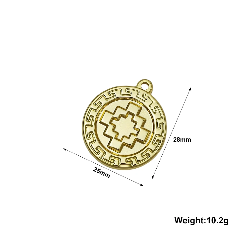 Fibonacci из нержавеющей стали для женщин, двусторонняя отделка, простой кулон с подвеской, Священная геометрия, математика, 1 шт., сделай сам, 25 х28 мм