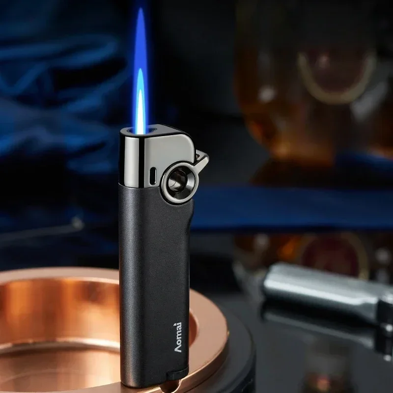 Фото AOMAI коромысло зажигалка портативная бутановая газовая зажигалка металлическая ветрозащитная надувная зажигалка для курения №3