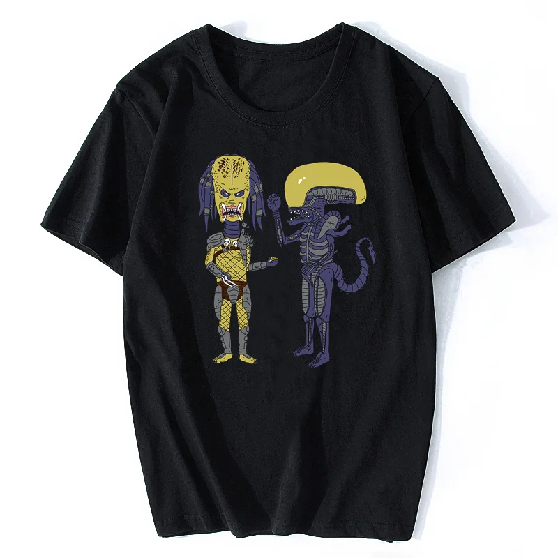 Новая модель 2025 года Alien Vs Predator X Beavis And ButtheadAnd Xenomorph, забавная футболка, распродажа, хлопковая футболка, мужская одежда