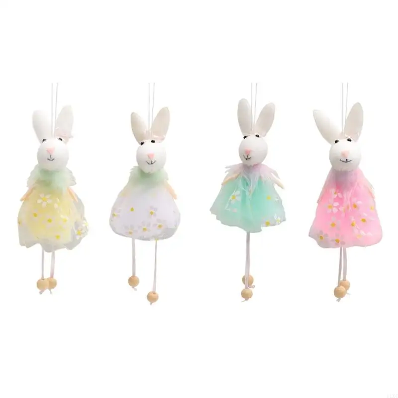 11xc Holiday Cabbit Figurine Ornament в цветных юбках, висящих подвеску для дома