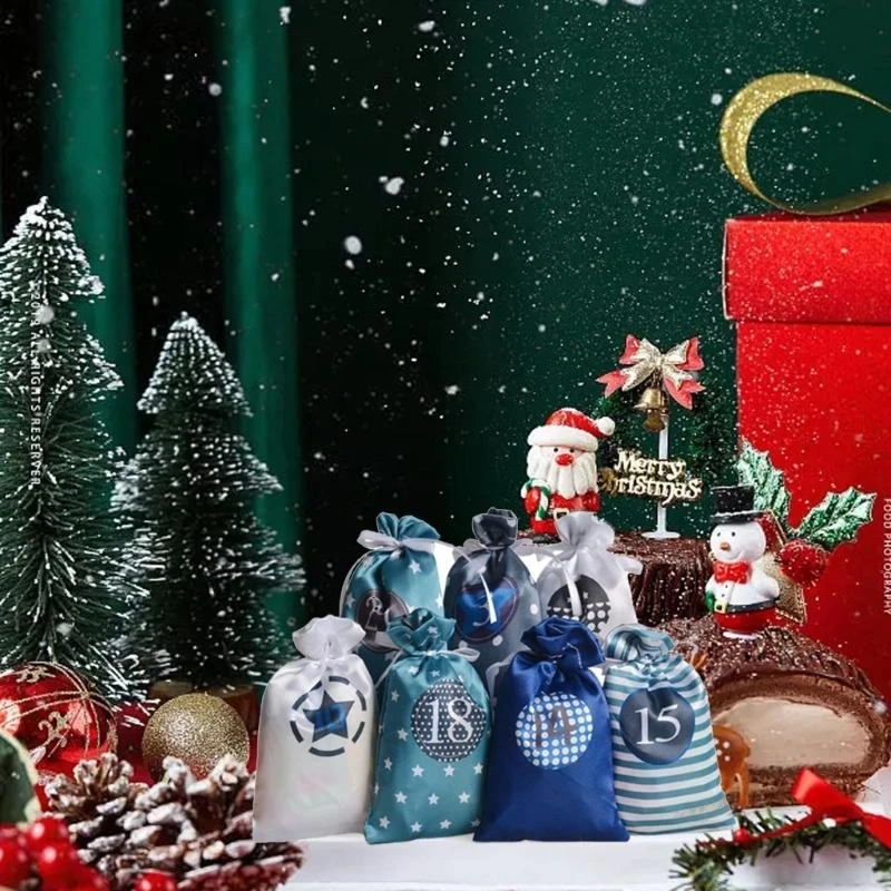 Фото 24 Advent Calendar Bags Vinged Gift Sags ShineString для вечеринки домашней стены декор №5