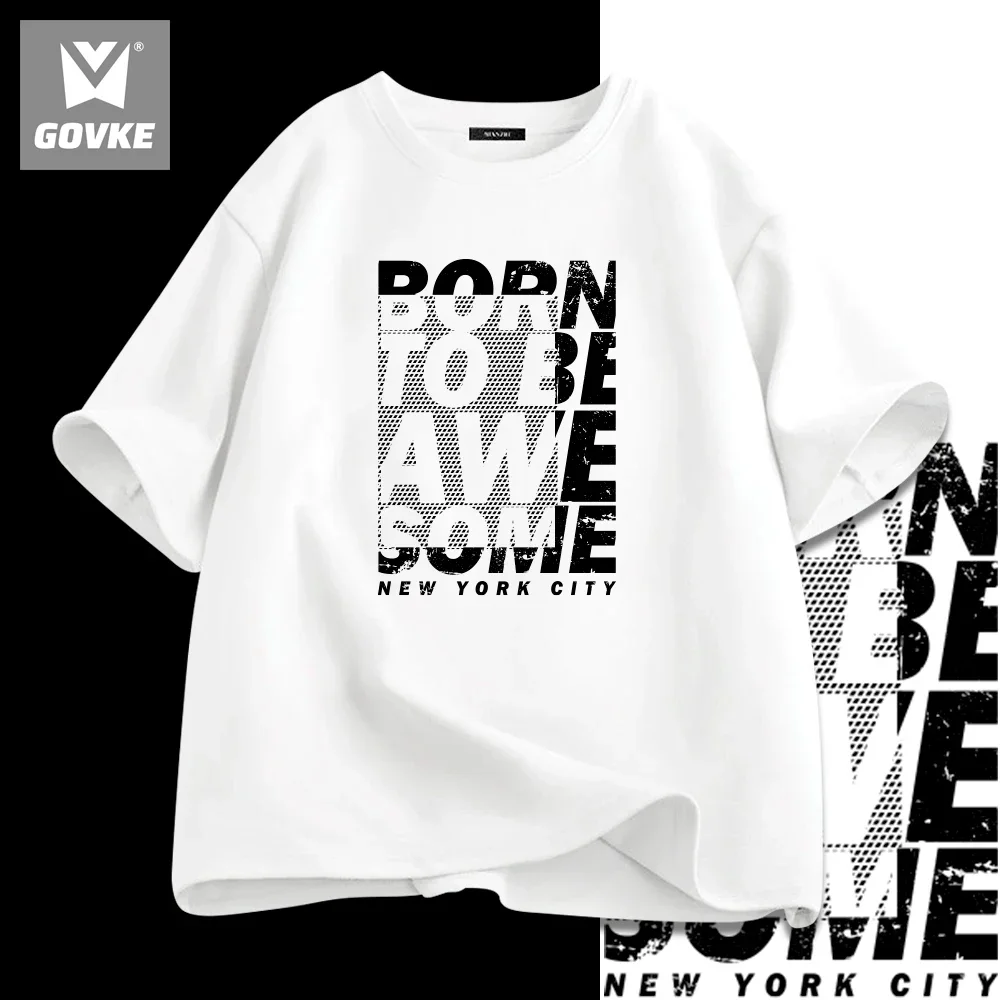 Футболки Born To Be Awe Some Fitness мужские модные Tideway Чистый хлопок Релаксация Новые футболки американское чувство дизайна